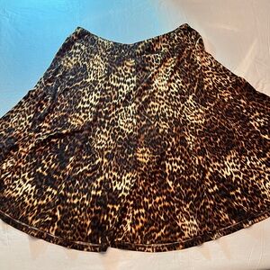 Brown, Black, and Cream Animal Print Skirt